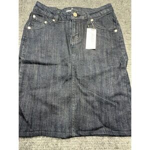 Pinc Premium Denim Skirt Womens Size 12 Blue Stretch Jean Knee Length Casual New